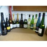 12 BOTTLES OF ASSORTED WINE AND CHAMPAGNE INCLUDING ABEL CHARLOT, GALLO, COMTE DE SENNEVAE,