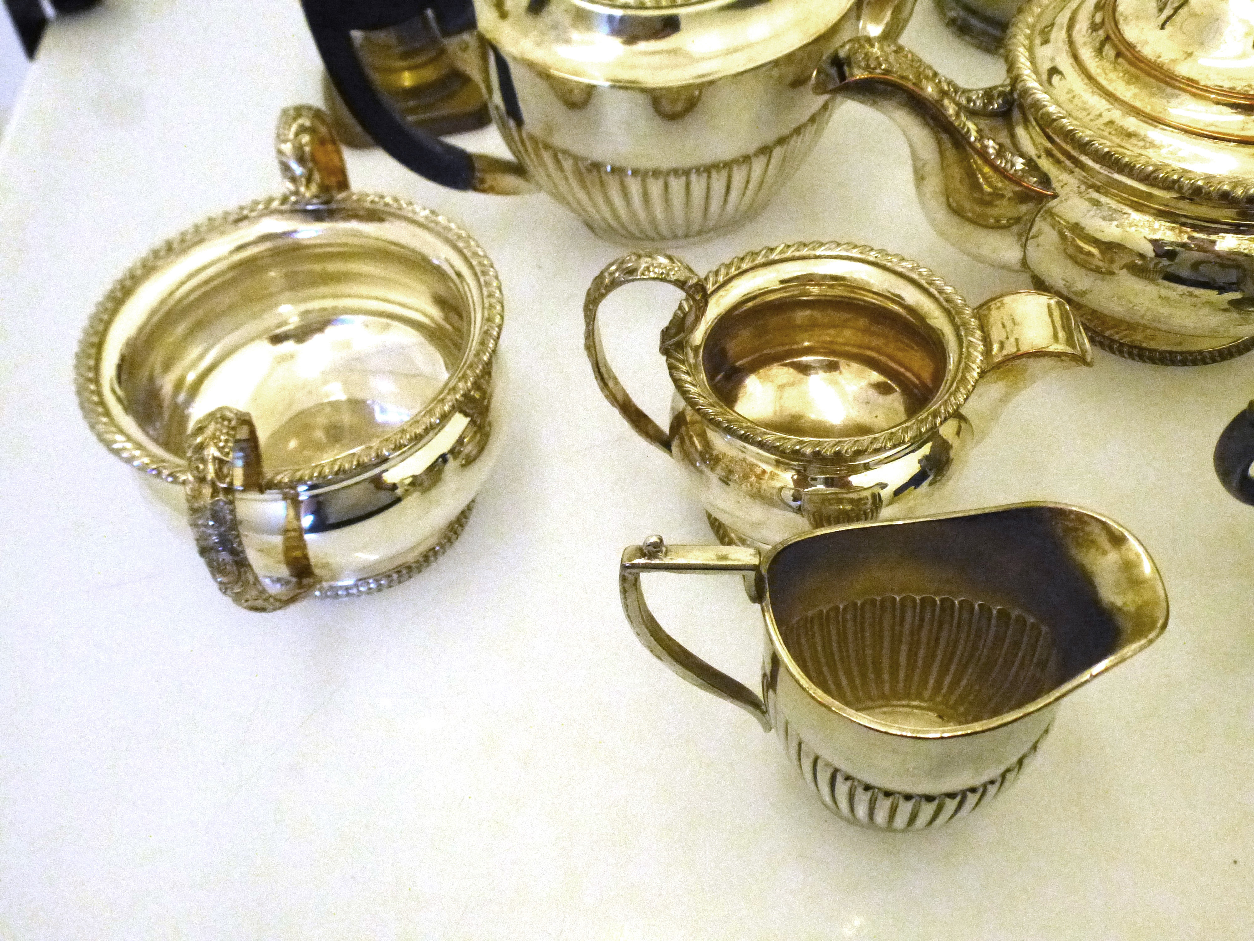QUANTITY OF ASSORTED PLATED WARE AND BRASS CANDLESTICKS - Image 2 of 7
