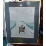 SIGNED L.S. LOWRY PRINT 'THE CART' 20.5" X 15.75"