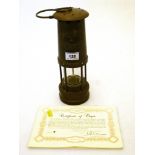 E. THOMAS AND WILLIAMS WALES MINERS LAMP NO. 206535