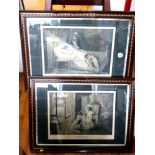 'SILENT SYMPATHY' AND 'IN SUNSHINE AGAIN' FRAMED PICTURES 15" X 20"