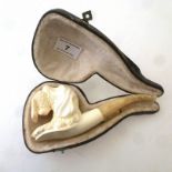 DOG AND BIRD MEERSCHAUM APPROX L: 6.5"