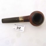 DUNHILL PIPE WITH SILVER COLLAR APPROX L: 4.5"