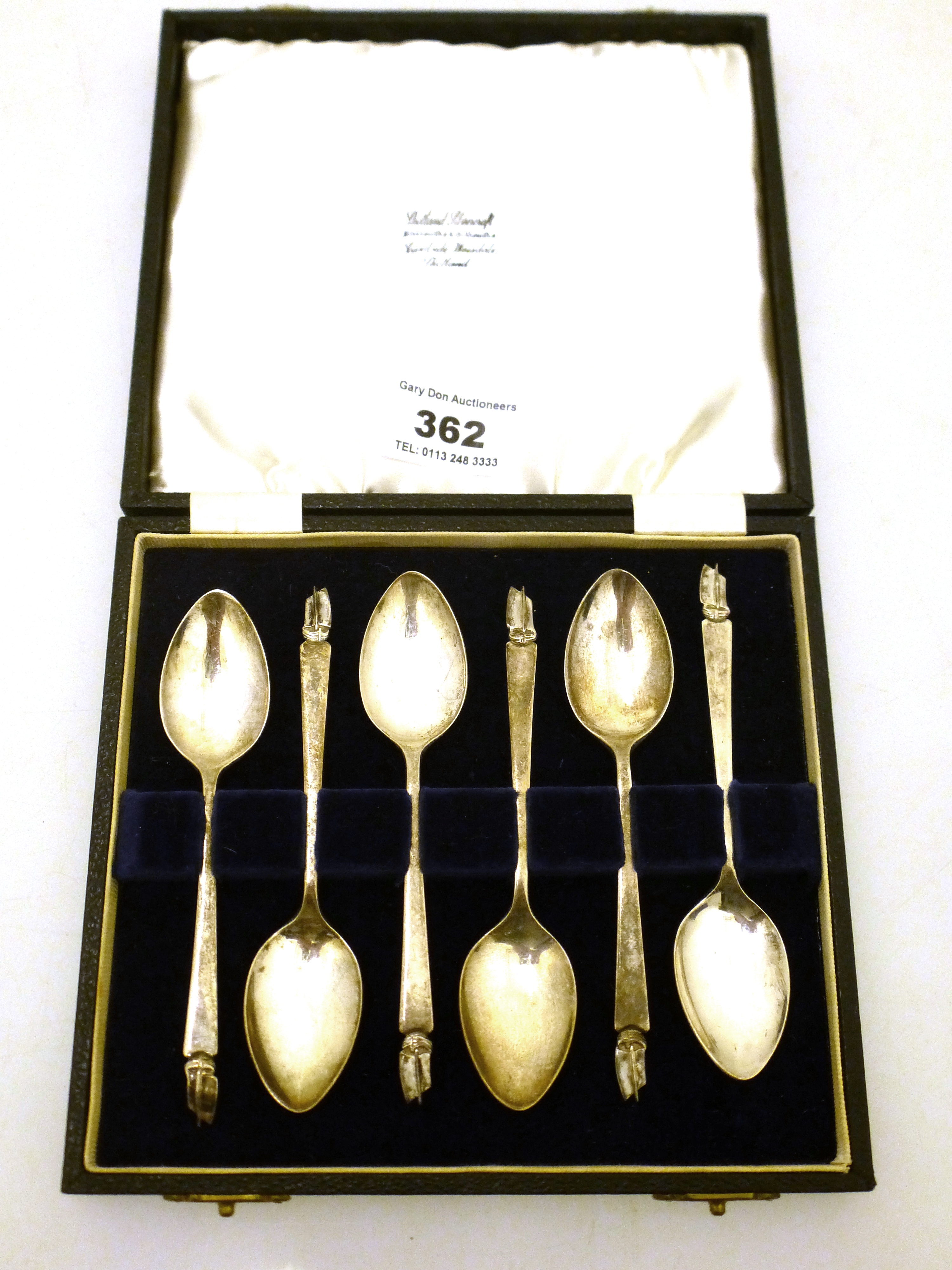 SET OF 6 BOXED SILVER SPOONS TOTAL WEIGHT: 2.9 OZT