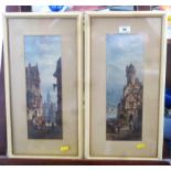 PAIR OF OIL PAINTINGS SIGNED V.R. 13.5" X 4.5"