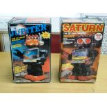 2 BOXED TV SCREEN ROBOTS - JUPITER AND SATURN