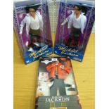 2 MICHAEL JACKSON DOLLS AND A MICHAEL JACKSON OUTFIT