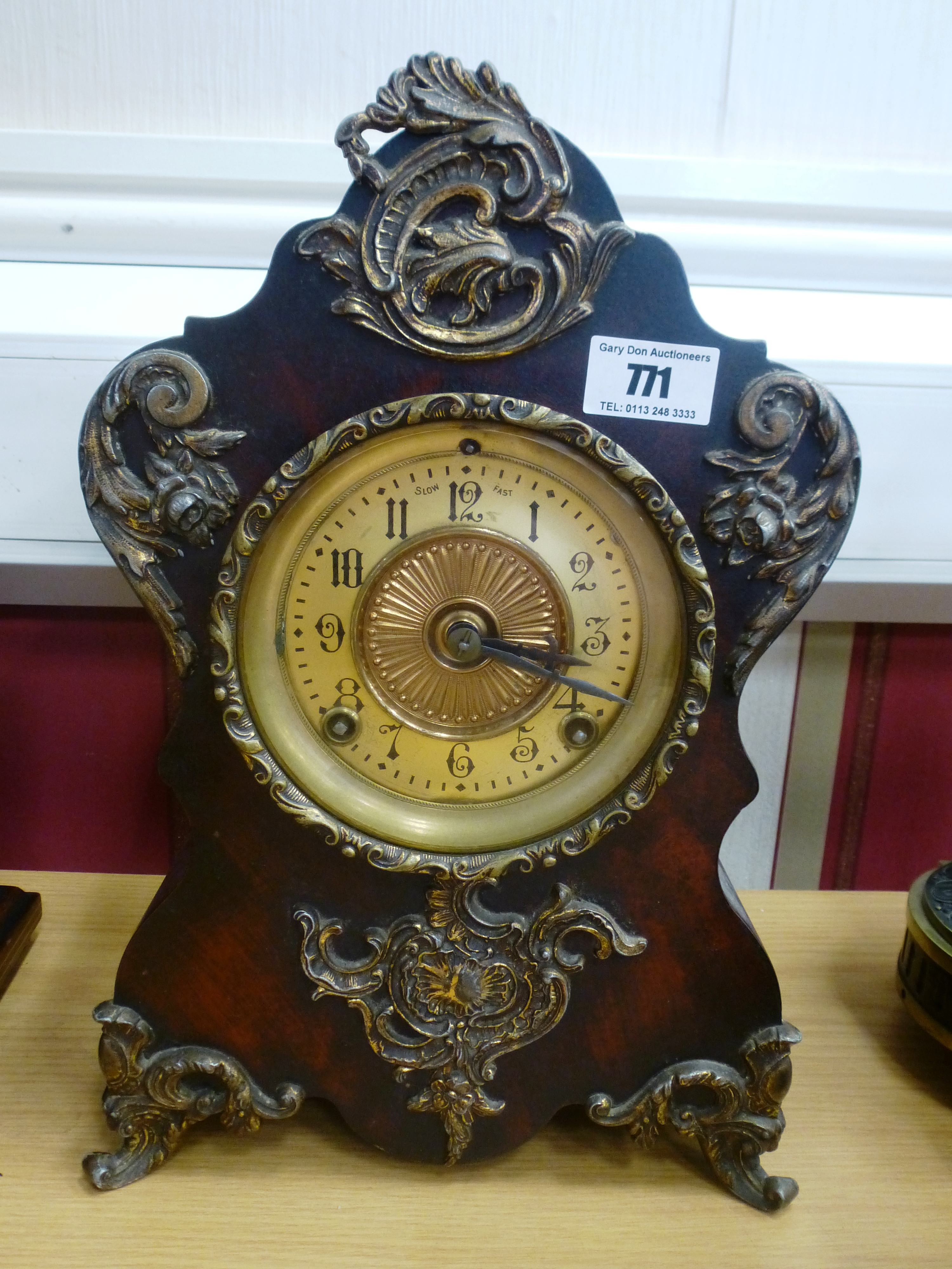 ANSONIA CLOCK CO. NEW YORK MANTLE CLOCK 13.5" X 9" X 5.5"