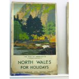 LMS NORTH WALES FOR HOLIDAYS TRAVEL POSTER - THE PASS OF ABERGLASLYN BY NORMAL WILKINSON R.I. 40"