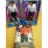 2 MICHAEL JACKSON DOLLS AND A MICHAEL JACKSON OUTFIT