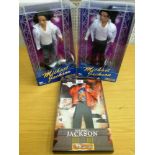 2 MICHAEL JACKSON DOLLS AND A MICHAEL JACKSON OUTFIT