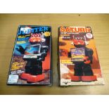 2 BOXED TV SCREEN ROBOTS - JUPITER AND SATURN (INCOMPLETE)