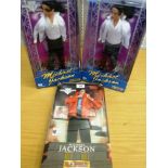 2 MICHAEL JACKSON DOLLS AND A MICHAEL JACKSON OUTFIT