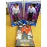 2 MICHAEL JACKSON DOLLS AND A MICHAEL JACKSON OUTFIT