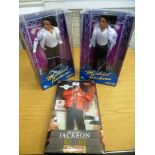 2 MICHAEL JACKSON DOLLS AND A MICHAEL JACKSON OUTFIT