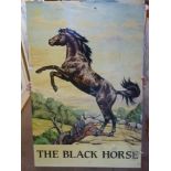 THE BLACK HORSE METAL SIGN 47.25" X 31.25"
