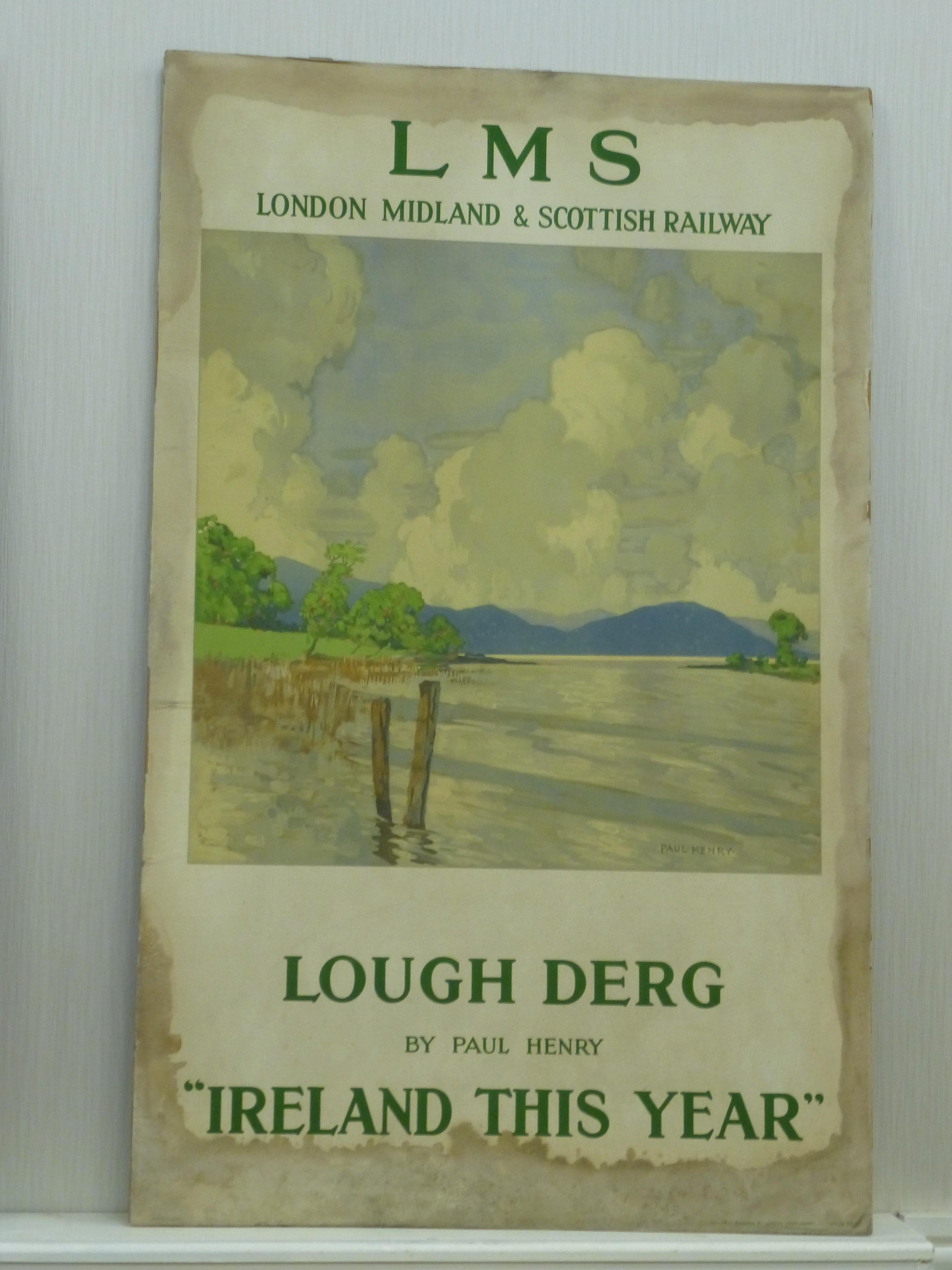 LMS LOUGH DERG BY PAUL HENRY TRAVEL POSTER 40" X 25"