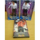 2 MICHAEL JACKSON DOLLS AND A MICHAEL JACKSON OUTFIT