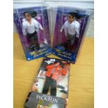 2 MICHAEL JACKSON DOLLS AND A MICHAEL JACKSON OUTFIT