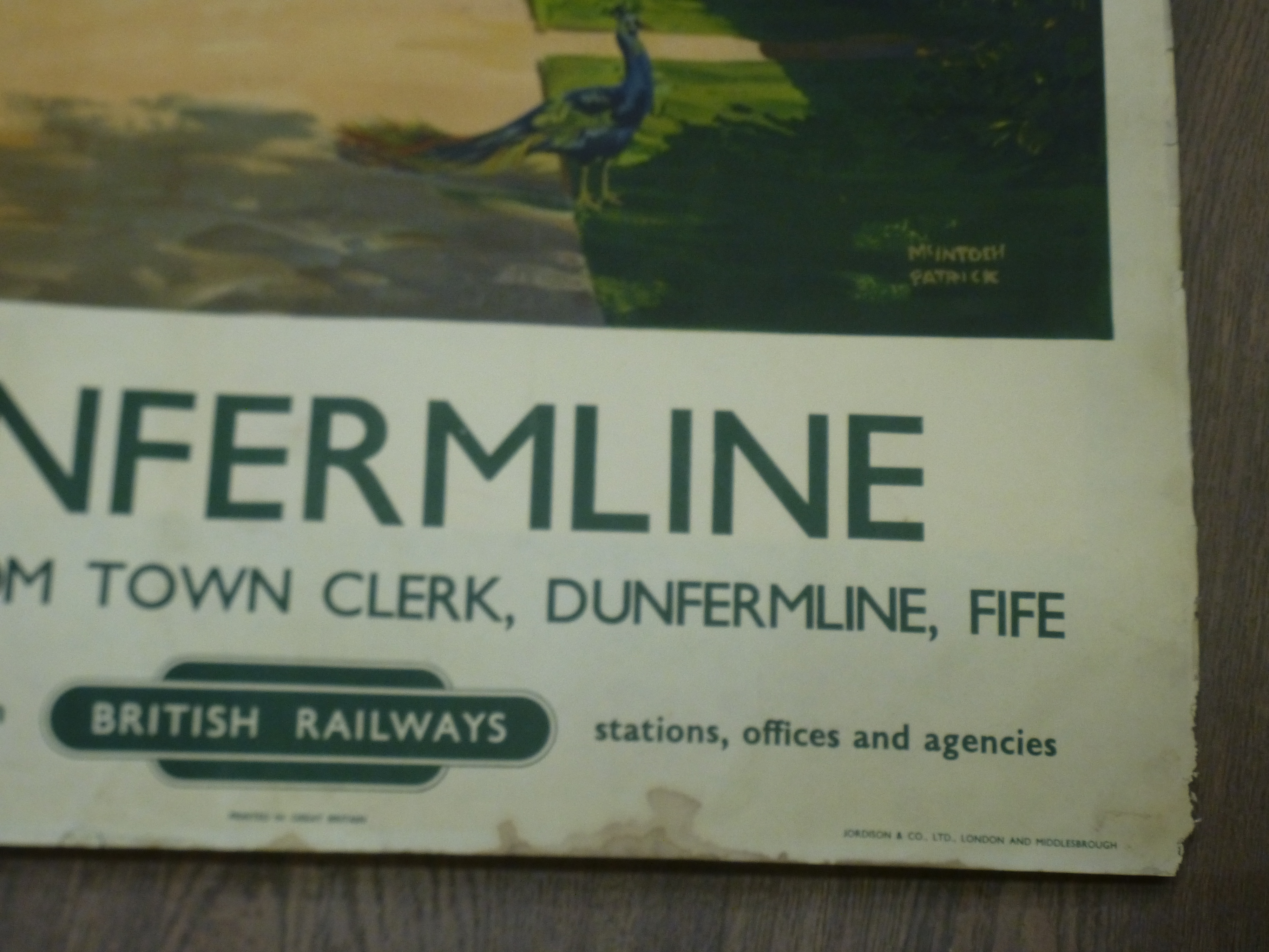 BRITISH RAILWAYS DUNFERMLINE TRAVEL POSTER 40" X 24.75" - Image 2 of 4