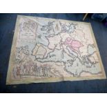 1904 AUSTRIA HUNGARIAN MAP OF EUROPE 55" X 69"