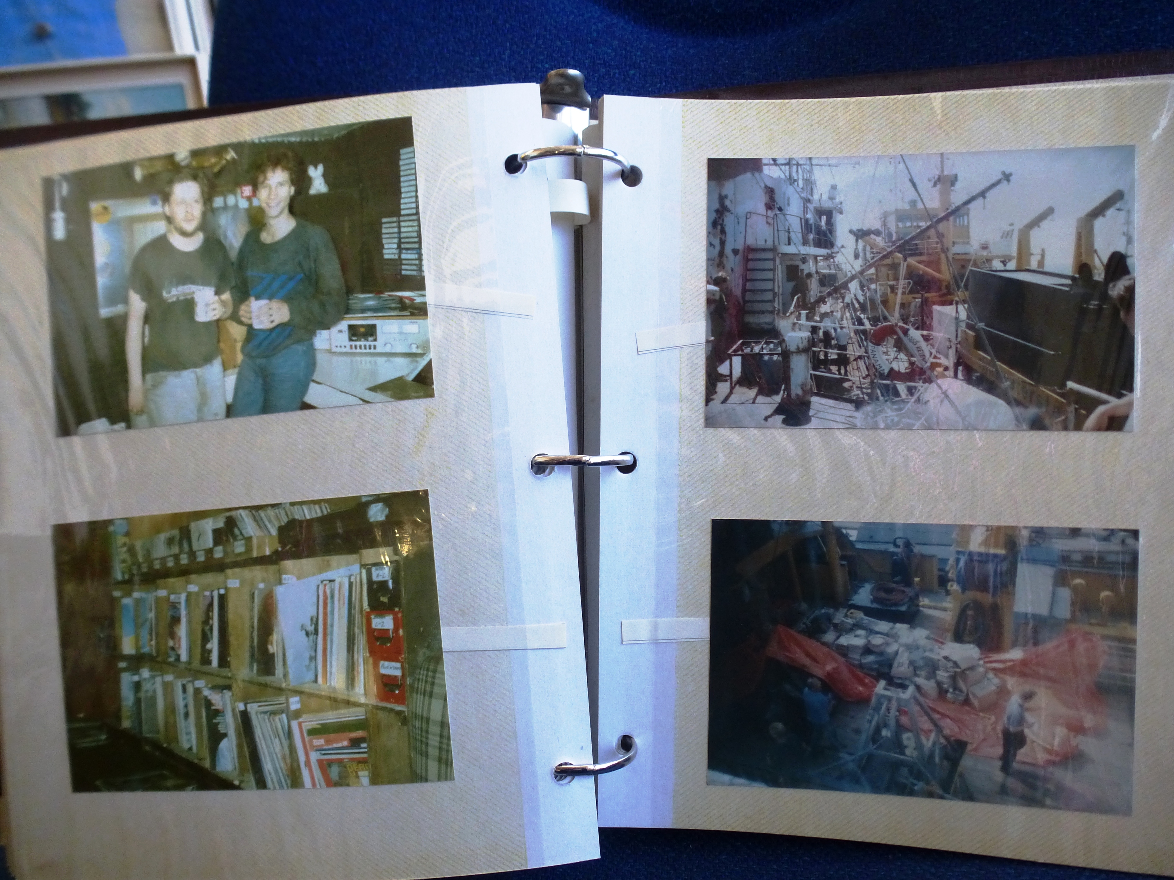 RADIO CAROLINE PHOTOGRAPH ALBUM WITH PHOTOGRAPHS OF THE SHIP, INTERIOR, DJS, EQUIPMENT, MAINTENANCE, - Image 23 of 28