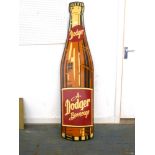 DODGER BEVERAGE BOTTLE SHAPED METAL SIGN 65.5" X 15.75"