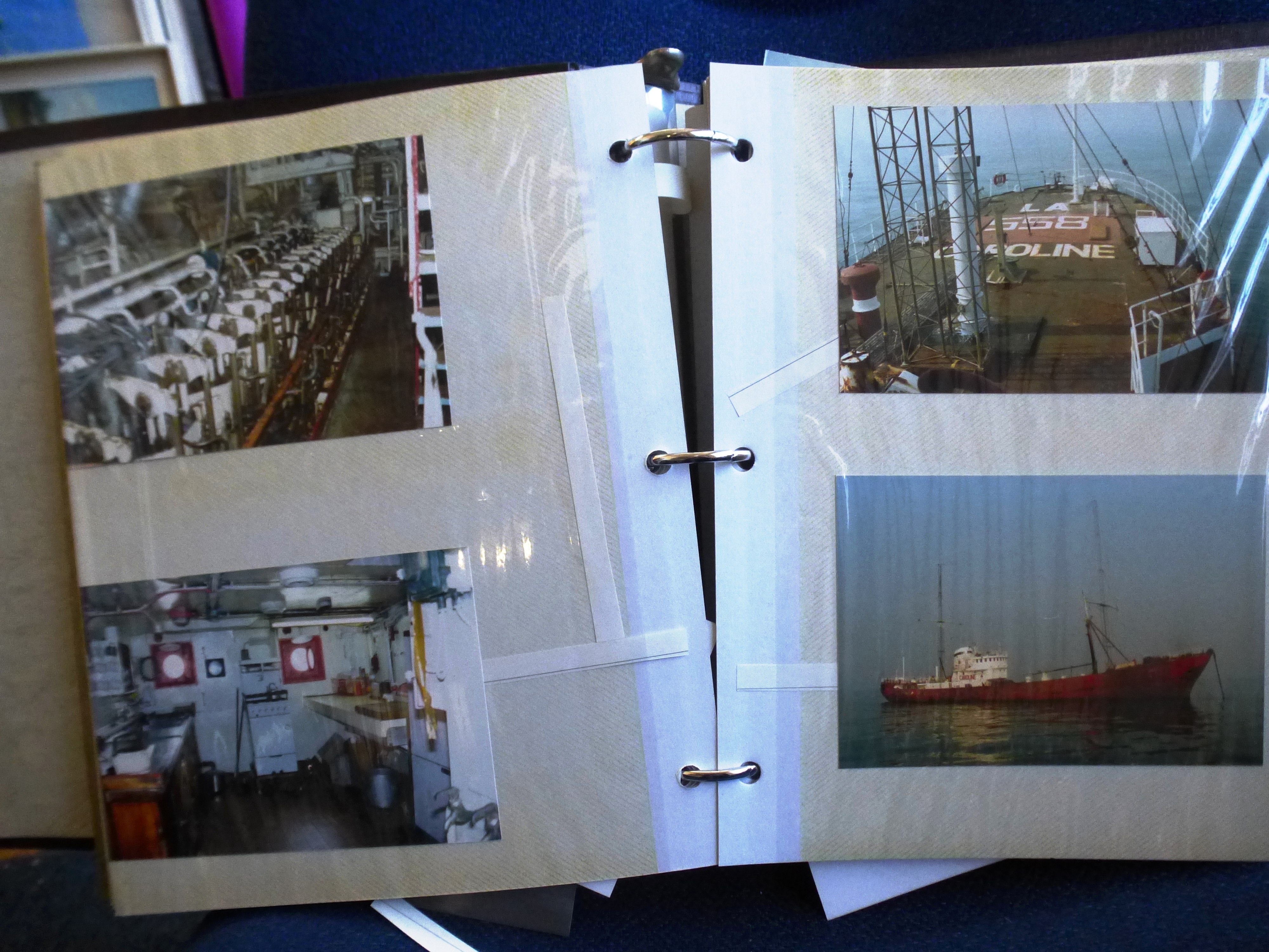 RADIO CAROLINE PHOTOGRAPH ALBUM WITH PHOTOGRAPHS OF THE SHIP, INTERIOR, DJS, EQUIPMENT, MAINTENANCE, - Image 15 of 28