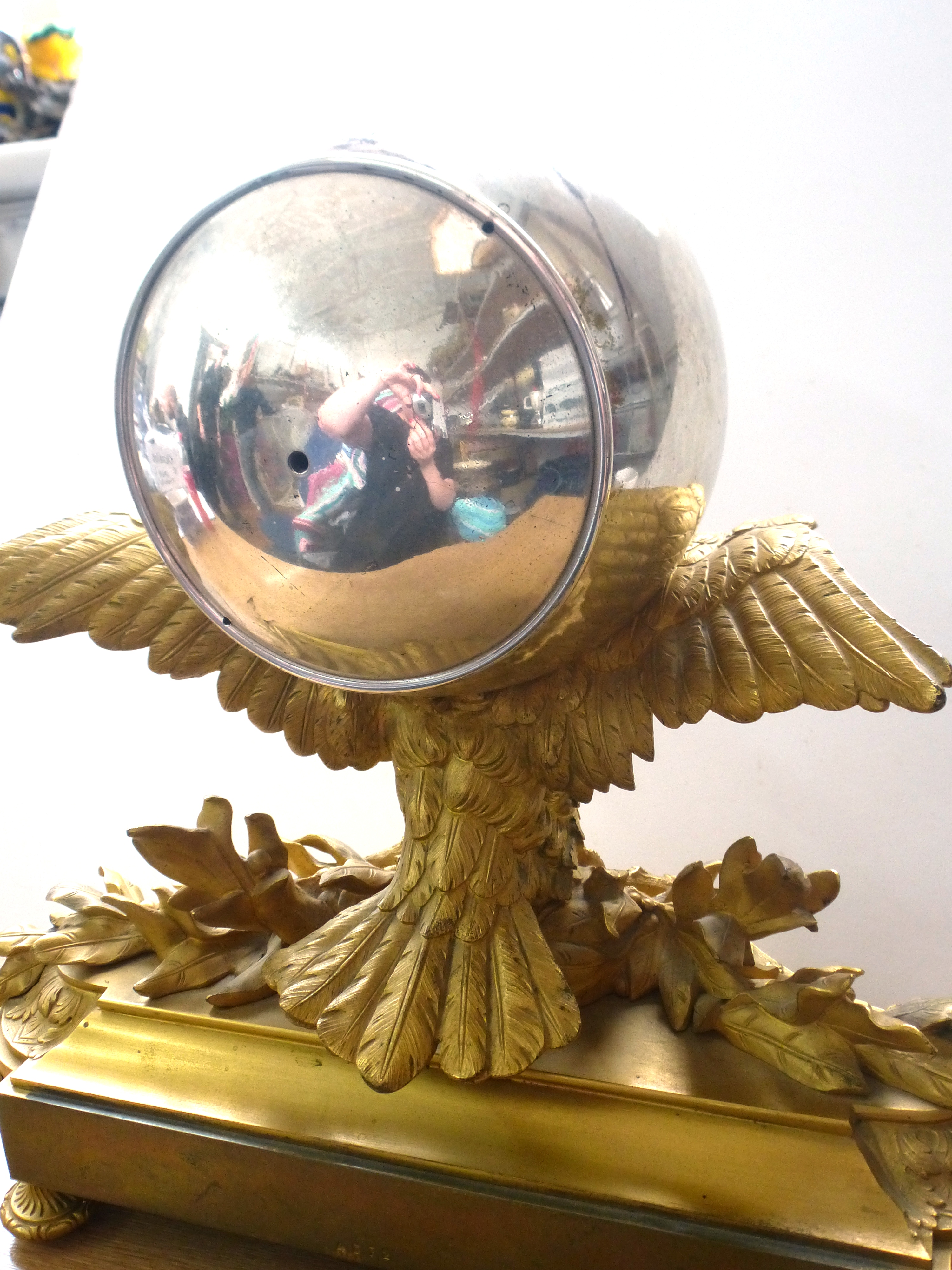 JEAN-BAPTISTE DELETTREZ GILT EAGLE MANTLE CLOCK 13" X 14" X 5.5" - Image 5 of 11