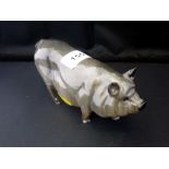 ROYAL DOULTON GREY PIG FIGURE H: 3"