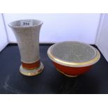 ROYAL COPENHAGEN VASE (H:5.5") AND DISH (H:3")