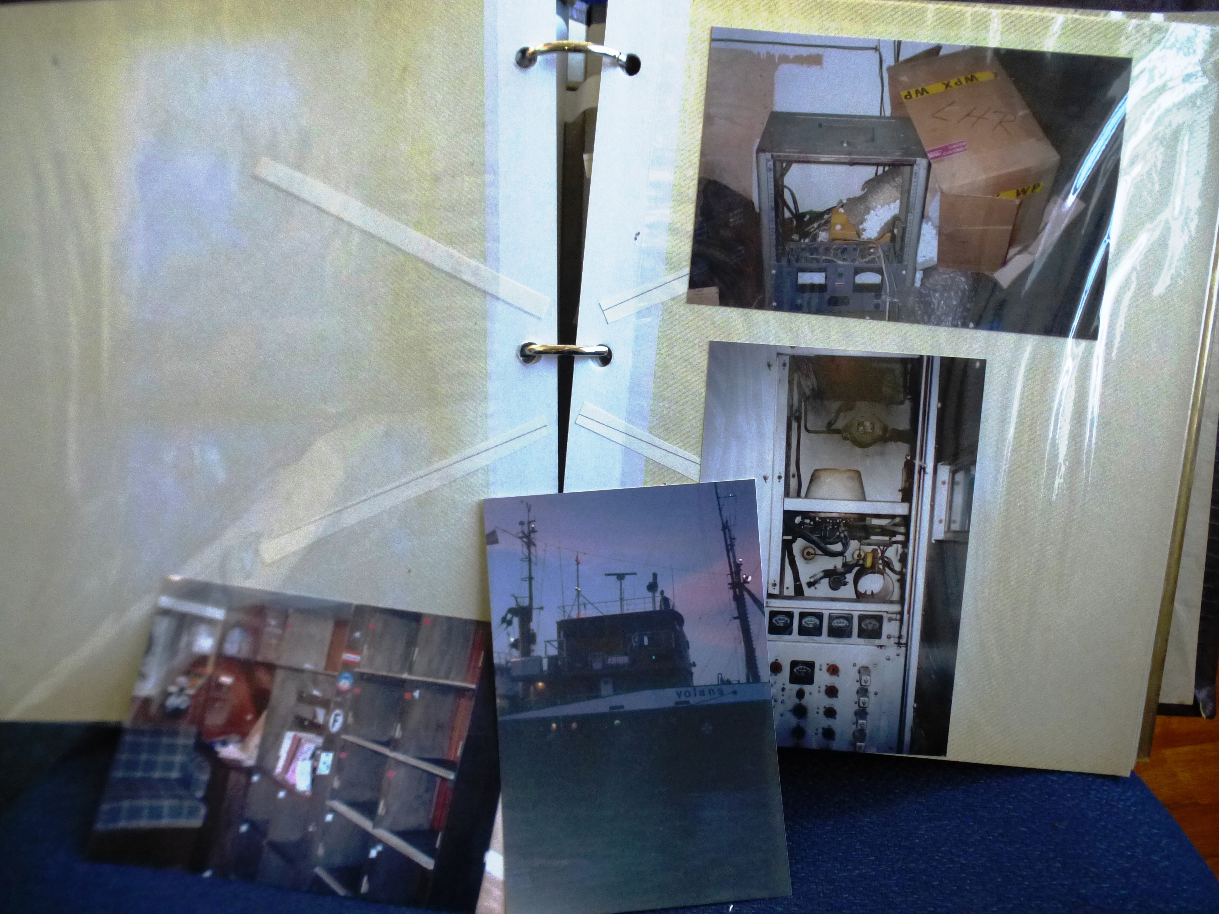 RADIO CAROLINE PHOTOGRAPH ALBUM WITH PHOTOGRAPHS OF THE SHIP, INTERIOR, DJS, EQUIPMENT, MAINTENANCE, - Image 8 of 28