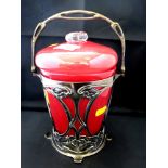 WMF ART NOUVEAU STYLE BISCUIT BARREL H: 9"