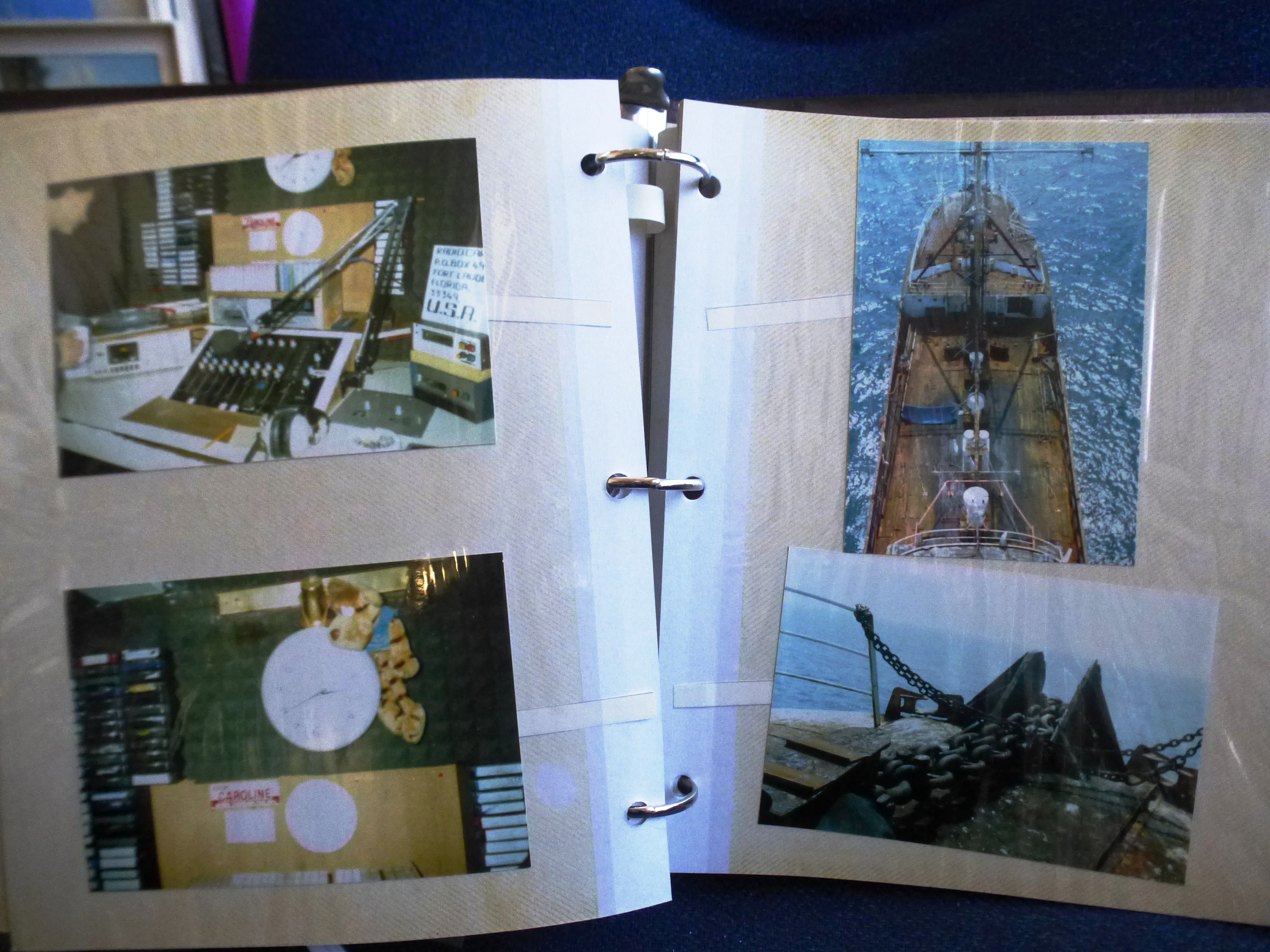 RADIO CAROLINE PHOTOGRAPH ALBUM WITH PHOTOGRAPHS OF THE SHIP, INTERIOR, DJS, EQUIPMENT, MAINTENANCE, - Image 25 of 28
