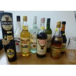 8 ASSORTED BOTTLES OF ALCOHOL INCLUDING BACARDI, MALIBU, HIGHLAND GOLD, CLAN DEW, DOMAINE DU PIN-