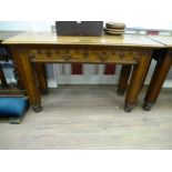 CHURCH TABLE WITH PLAQUE 33" X 53.5" X 23.75"