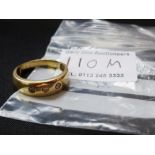 14K GOLD AND DIAMOND RING W:4G SIZE: R