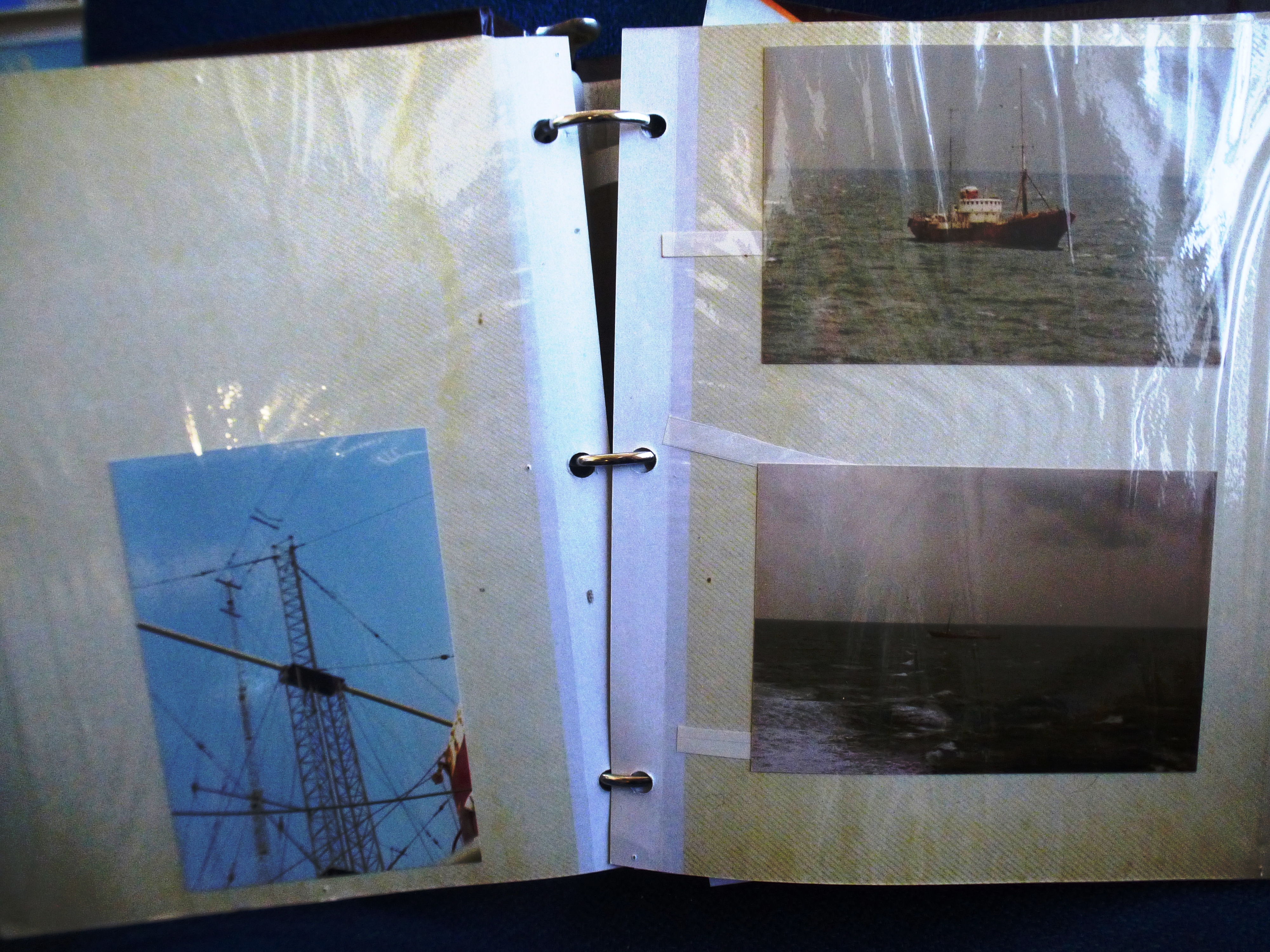 RADIO CAROLINE PHOTOGRAPH ALBUM WITH PHOTOGRAPHS OF THE SHIP, INTERIOR, DJS, EQUIPMENT, MAINTENANCE, - Image 3 of 28