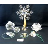 6 ASSORTED SWAROVSKI ORNAMENTS