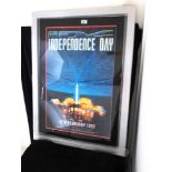 2 FRAMED POSTERS (1 FRAME) THE SECRET AGENT CLUB AND INDEPENDENCE DAY