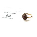 9K GOLD GARNET RING TOTAL W:2.1G SIZE N