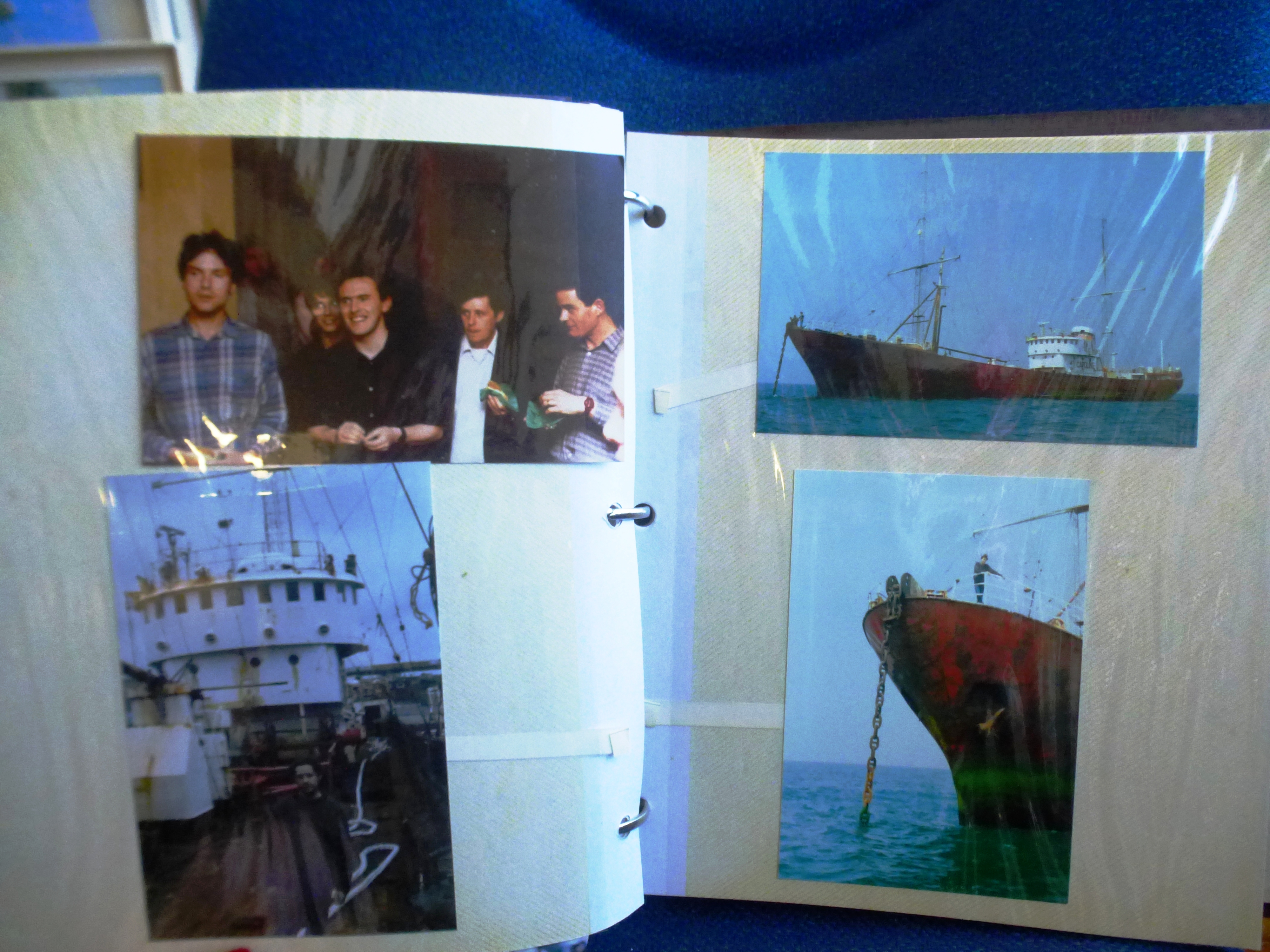 RADIO CAROLINE PHOTOGRAPH ALBUM WITH PHOTOGRAPHS OF THE SHIP, INTERIOR, DJS, EQUIPMENT, MAINTENANCE, - Image 19 of 28