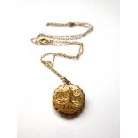 9K GOLD LOCKET AND CHAIN TOTAL W: 4.8G