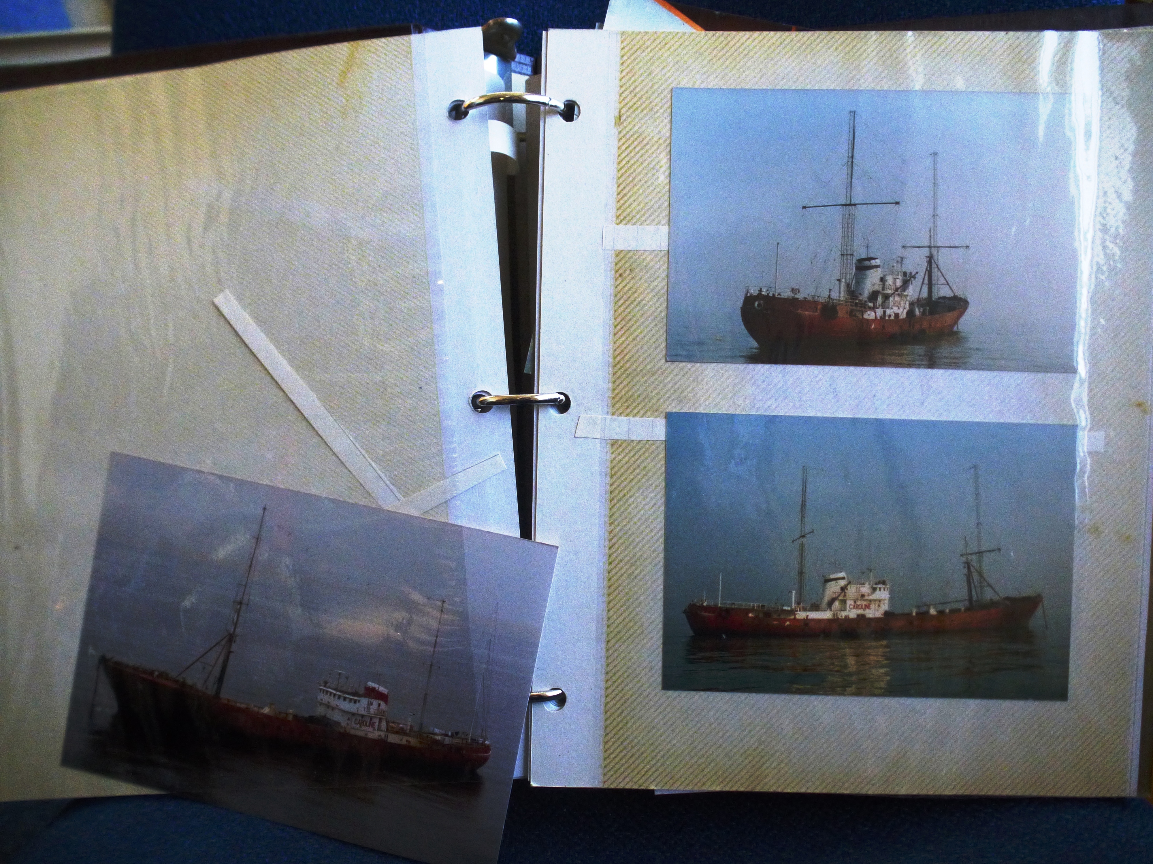 RADIO CAROLINE PHOTOGRAPH ALBUM WITH PHOTOGRAPHS OF THE SHIP, INTERIOR, DJS, EQUIPMENT, MAINTENANCE, - Image 11 of 28