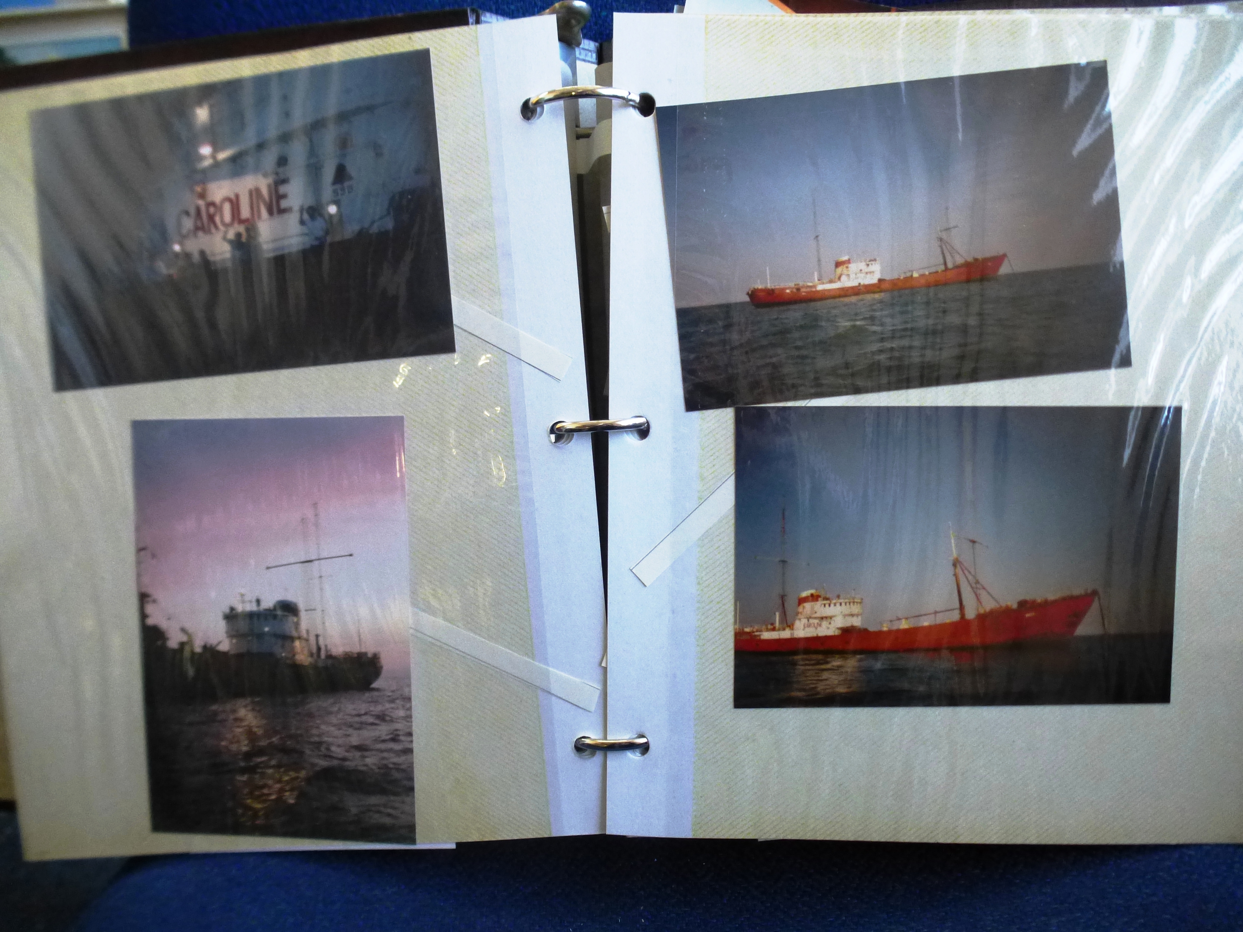 RADIO CAROLINE PHOTOGRAPH ALBUM WITH PHOTOGRAPHS OF THE SHIP, INTERIOR, DJS, EQUIPMENT, MAINTENANCE, - Image 9 of 28