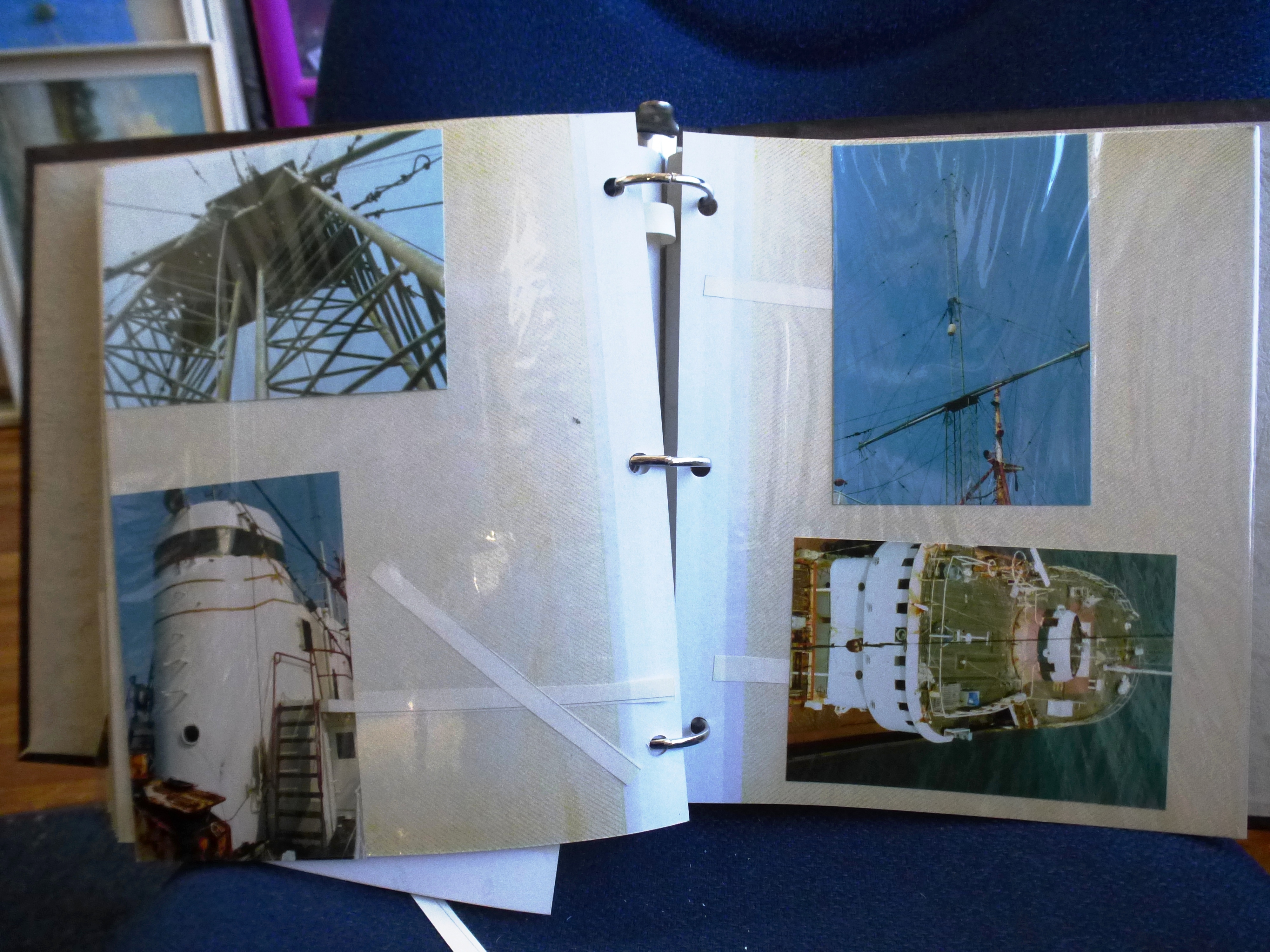 RADIO CAROLINE PHOTOGRAPH ALBUM WITH PHOTOGRAPHS OF THE SHIP, INTERIOR, DJS, EQUIPMENT, MAINTENANCE, - Image 27 of 28