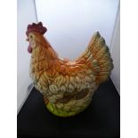 LARGE CHICKEN FIGURE FILLED WITH CONCRETE H: 12"