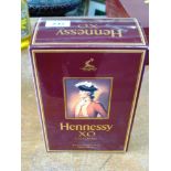 BOXED BOTTLE OF HENNESSY COGNAC X.O.