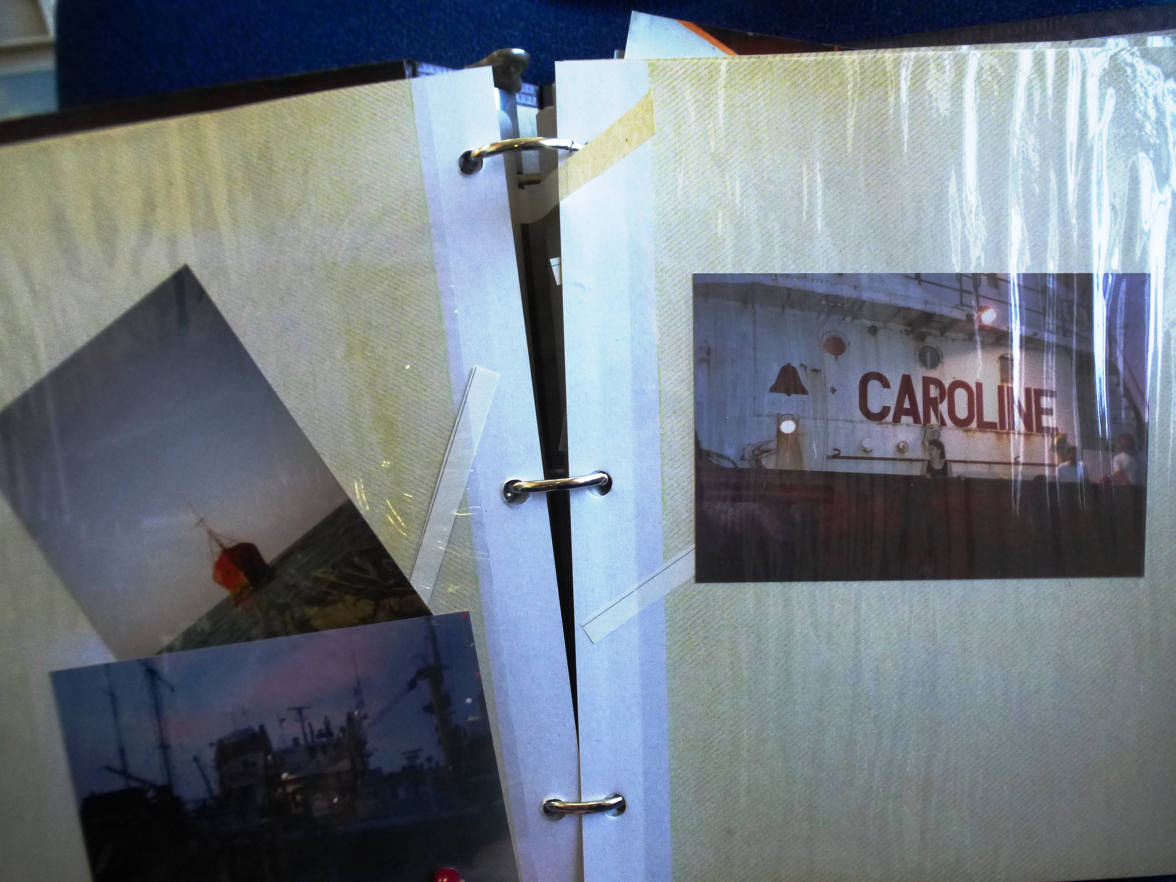 RADIO CAROLINE PHOTOGRAPH ALBUM WITH PHOTOGRAPHS OF THE SHIP, INTERIOR, DJS, EQUIPMENT, MAINTENANCE, - Image 10 of 28