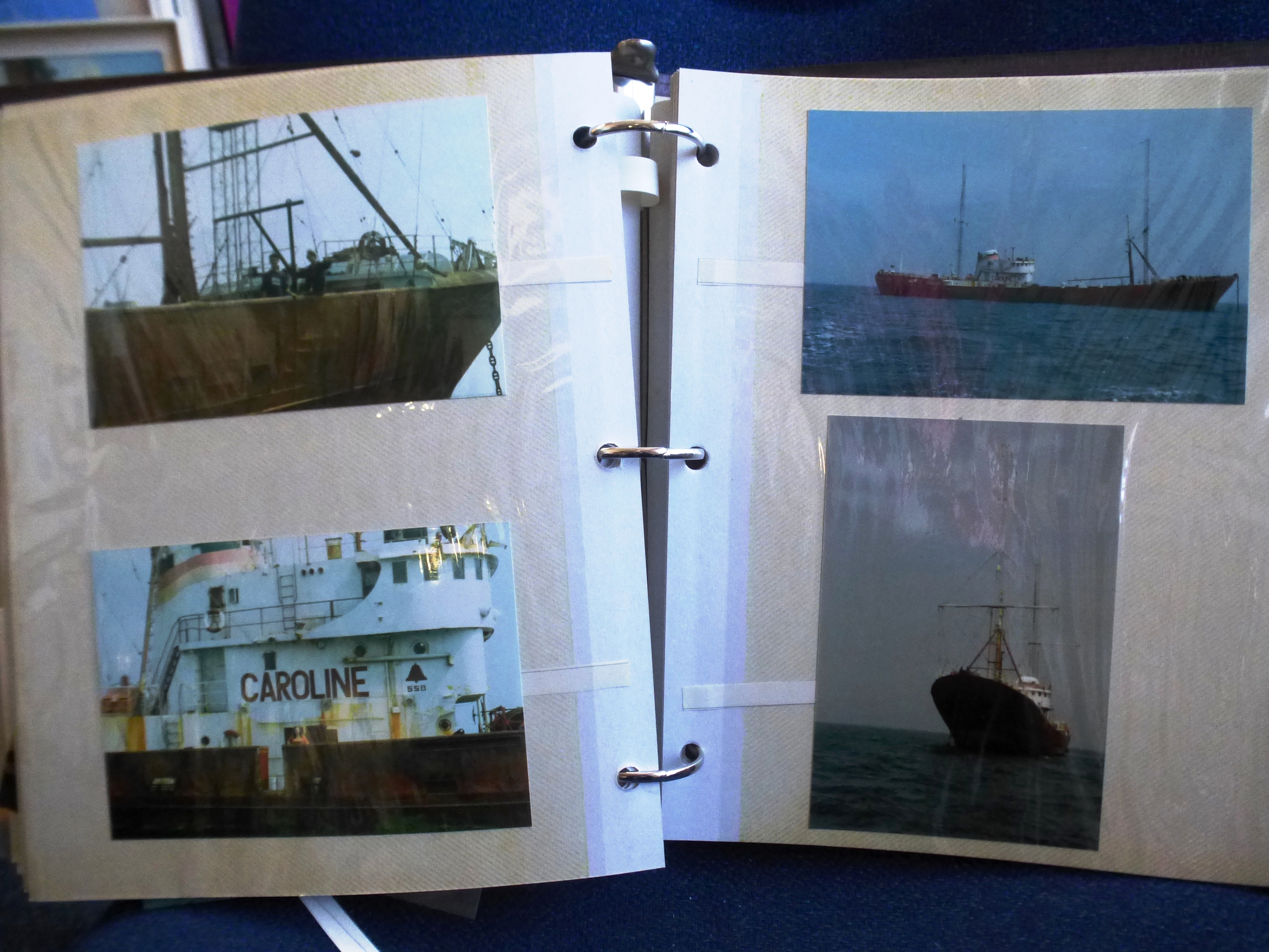 RADIO CAROLINE PHOTOGRAPH ALBUM WITH PHOTOGRAPHS OF THE SHIP, INTERIOR, DJS, EQUIPMENT, MAINTENANCE, - Image 21 of 28